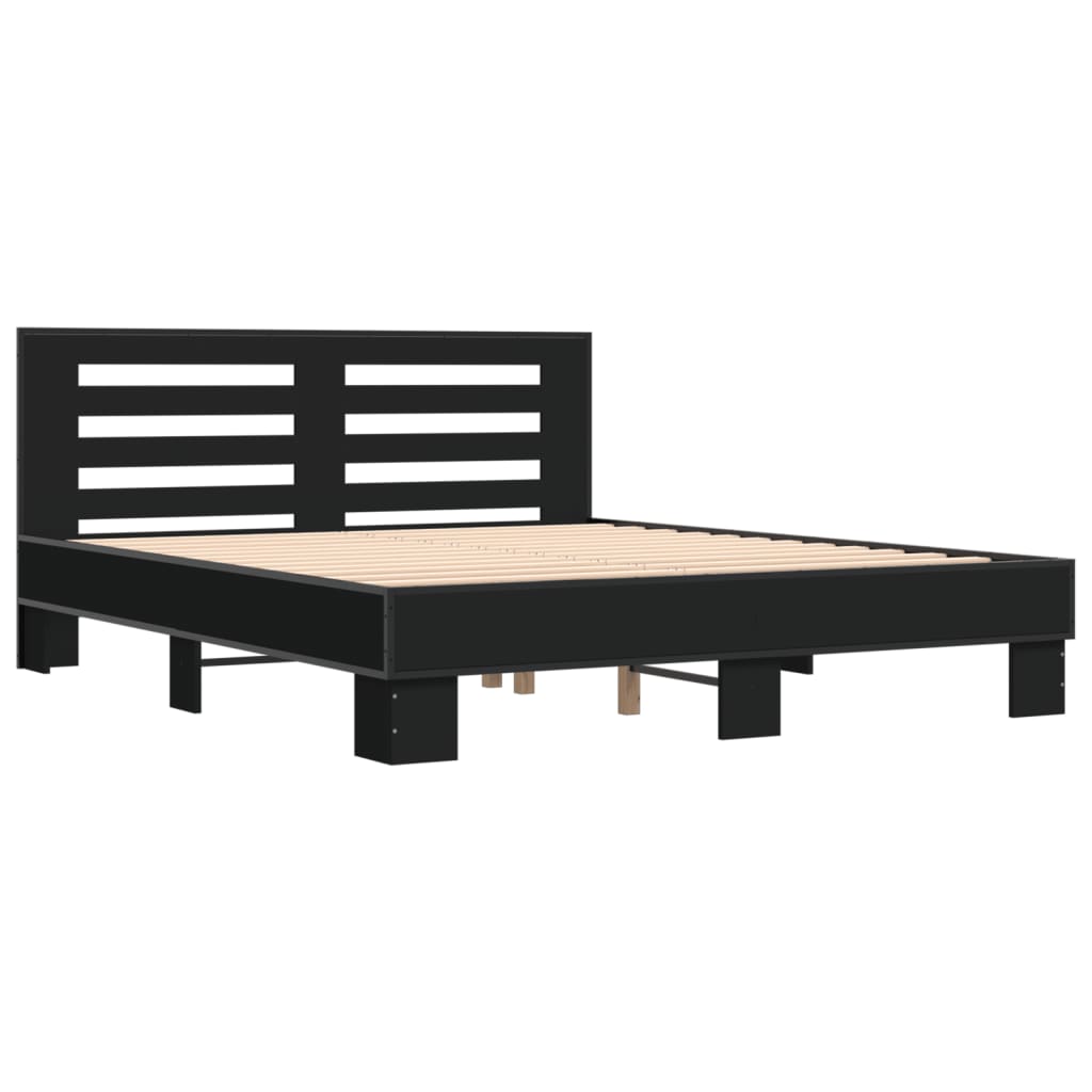 Bed Frame without Mattress Black 160x200 cm