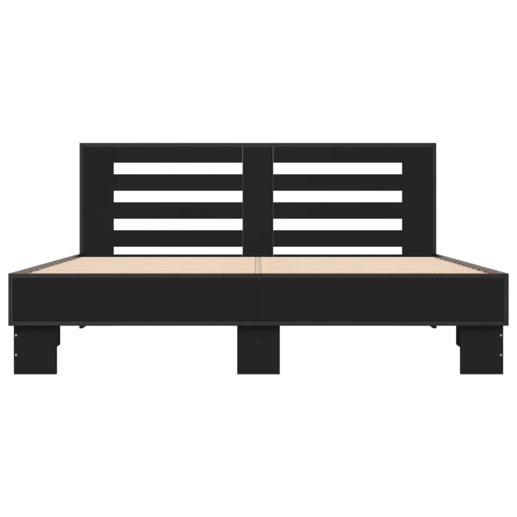 Bed Frame without Mattress Black 160x200 cm