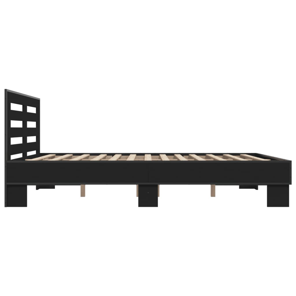 Bed Frame without Mattress Black 160x200 cm