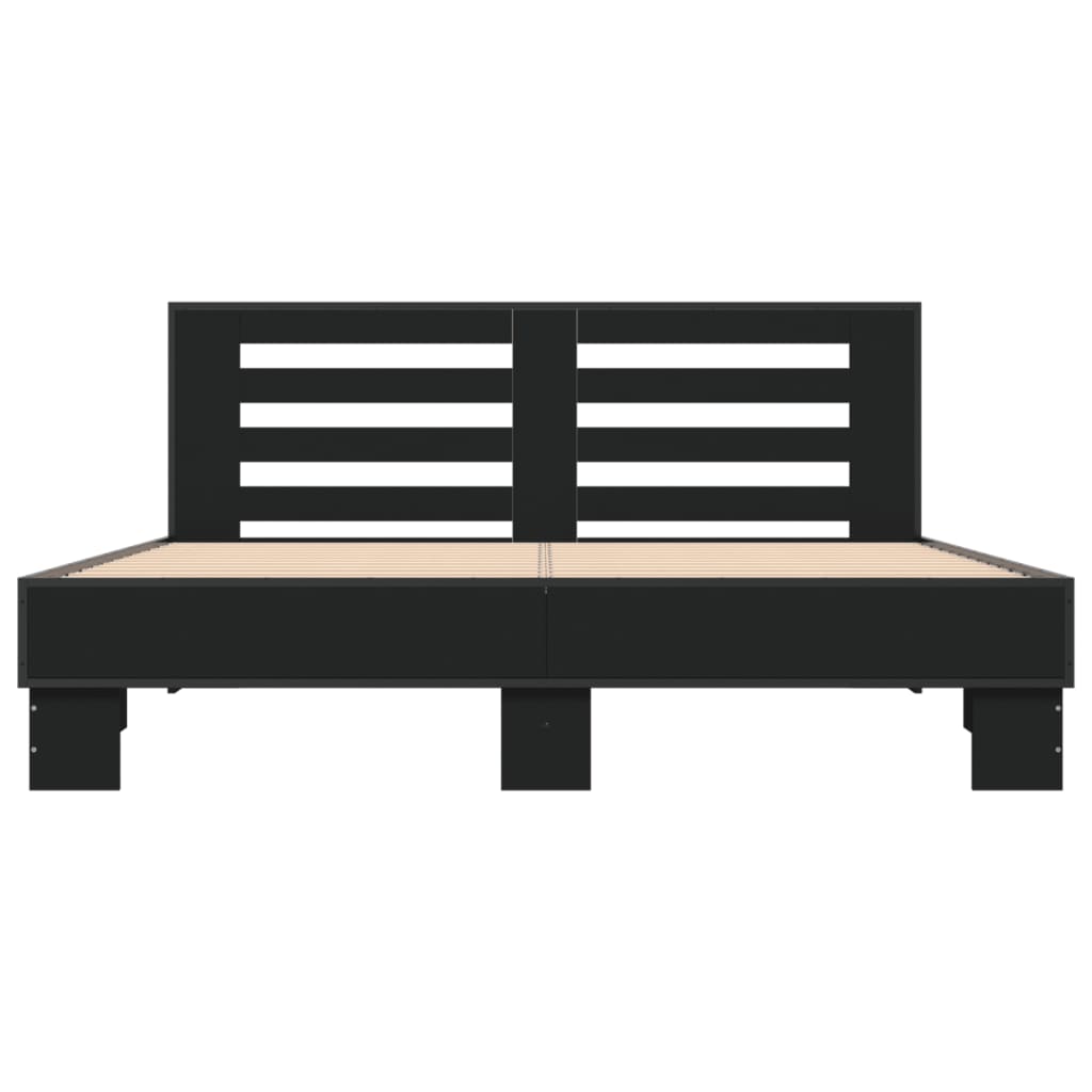 Bed Frame without Mattress Black 150x200 cm King Size