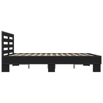 Bed Frame without Mattress Black 150x200 cm King Size