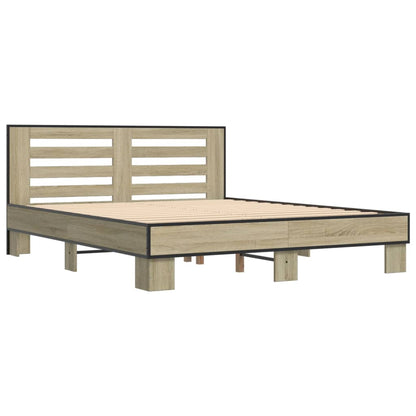 Bed Frame without Mattress Sonoma Oak 150x200 cm King Size