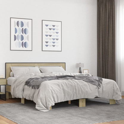 Bed Frame without Mattress Sonoma Oak 150x200 cm King Size