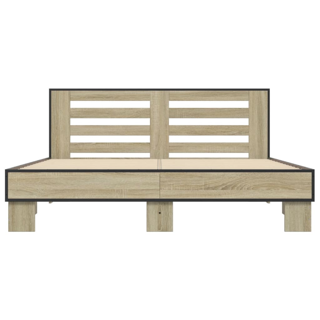 Bed Frame without Mattress Sonoma Oak 150x200 cm King Size