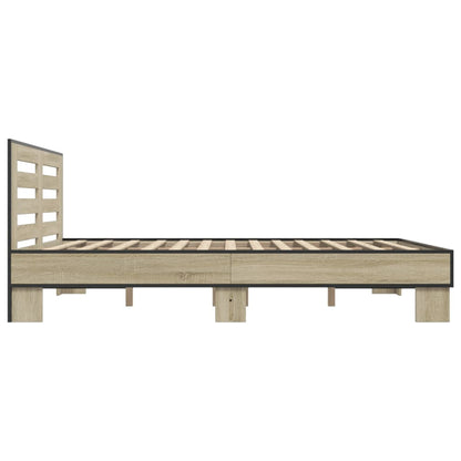 Bed Frame without Mattress Sonoma Oak 150x200 cm King Size