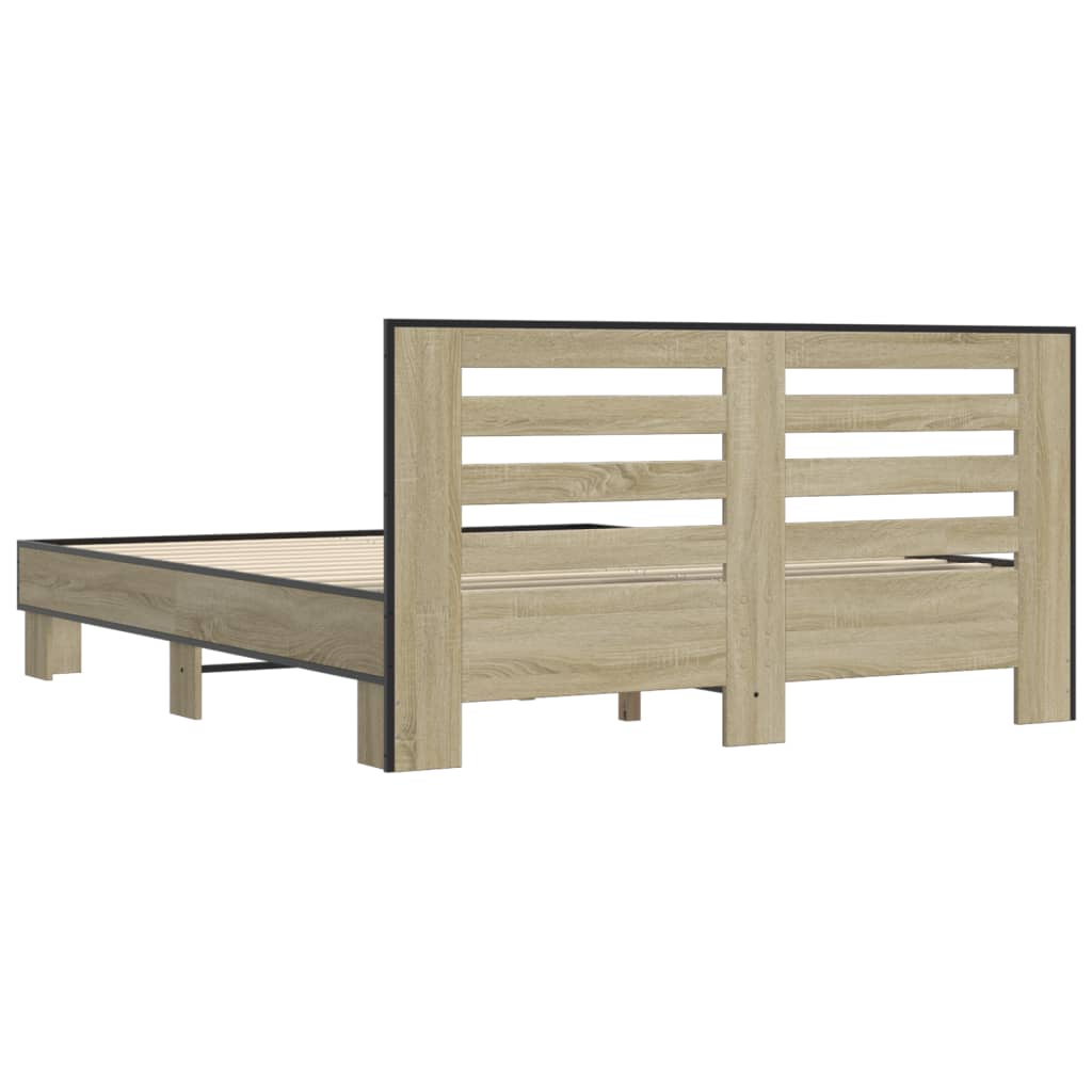 Bed Frame without Mattress Sonoma Oak 150x200 cm King Size