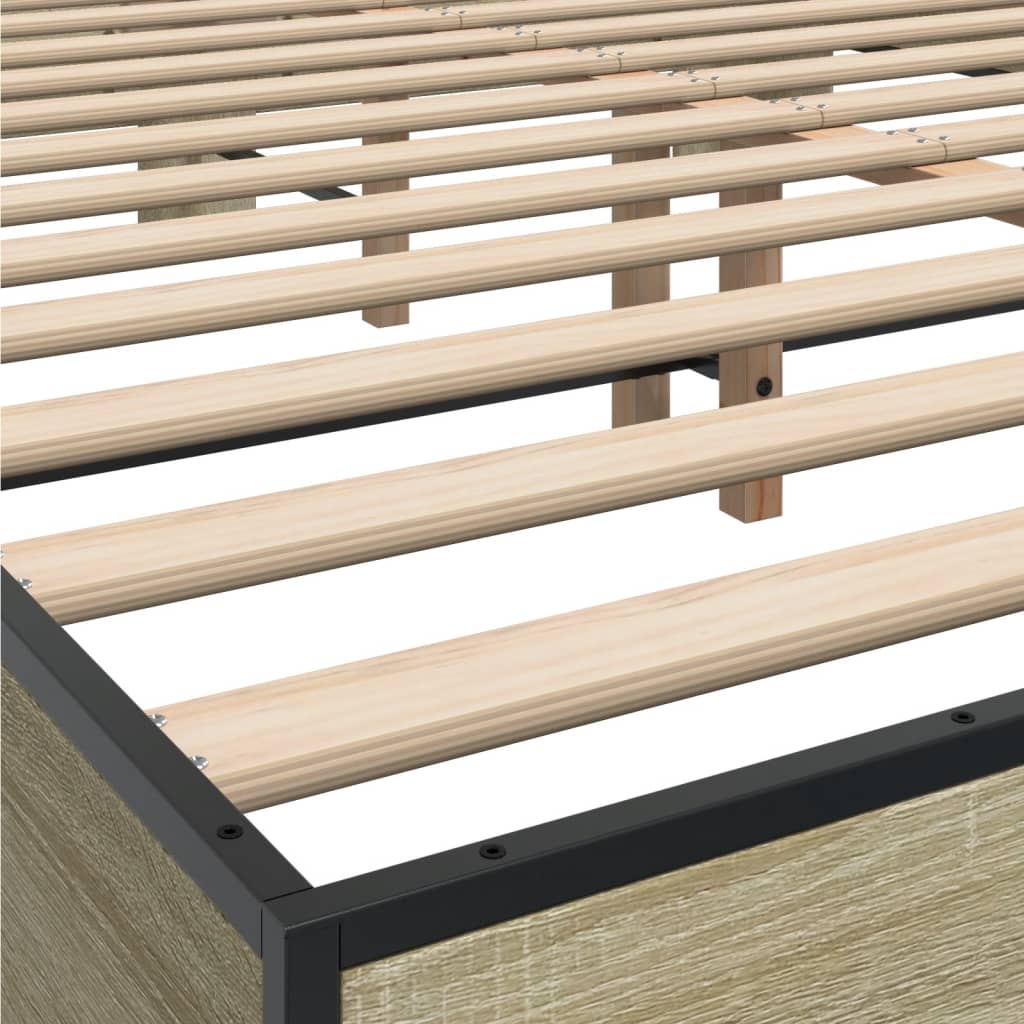 Bed Frame without Mattress Sonoma Oak 150x200 cm King Size