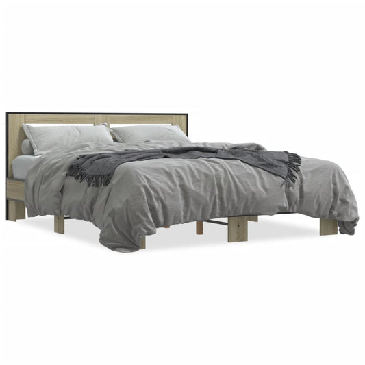 Bed Frame without Mattress Sonoma Oak 150x200 cm King Size