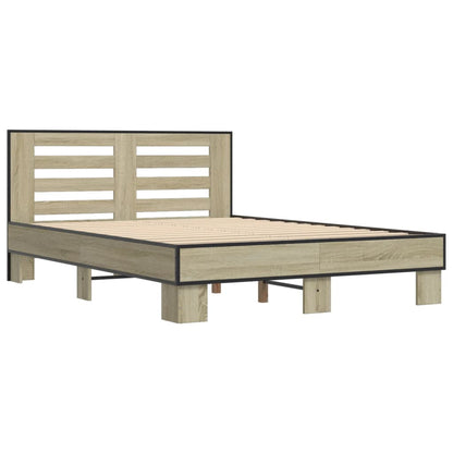 Bed Frame without Mattress Sonoma Oak 140x200 cm