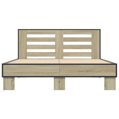 Bed Frame without Mattress Sonoma Oak 140x200 cm