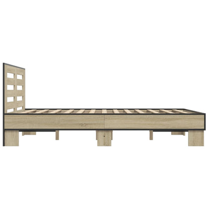 Bed Frame without Mattress Sonoma Oak 140x200 cm