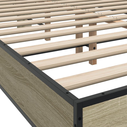 Bed Frame without Mattress Sonoma Oak 140x200 cm