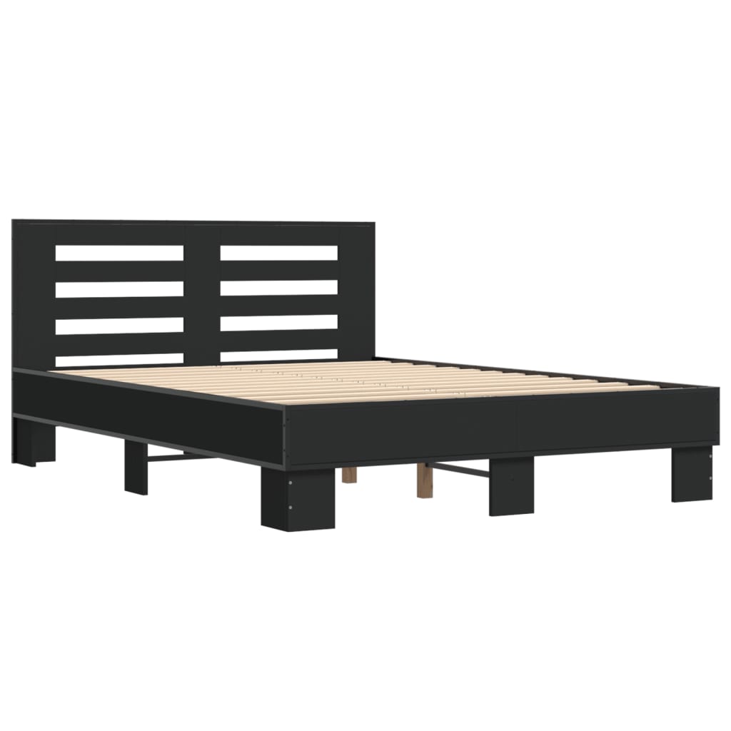 Bed Frame without Mattress Black 120x200 cm