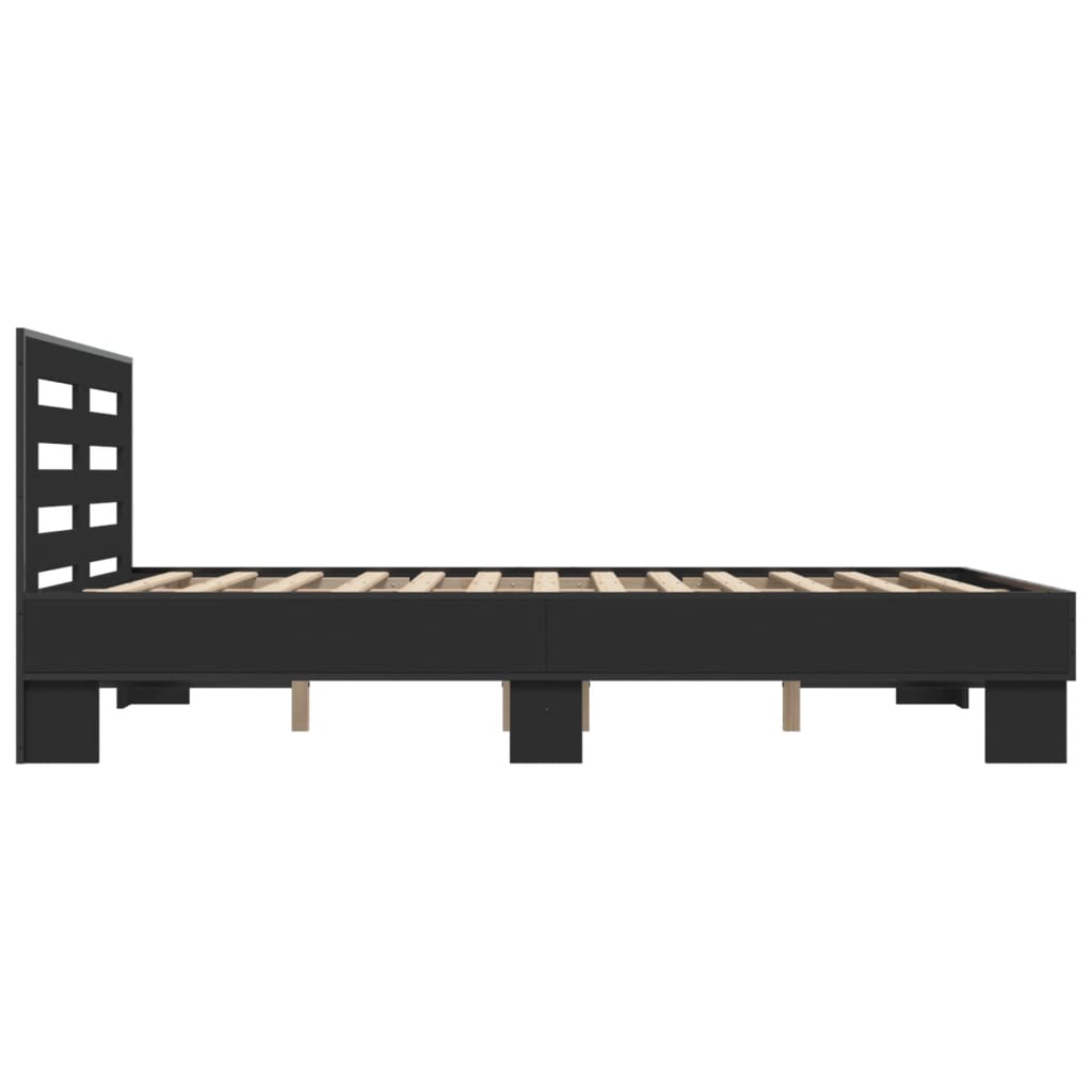 Bed Frame without Mattress Black 120x200 cm