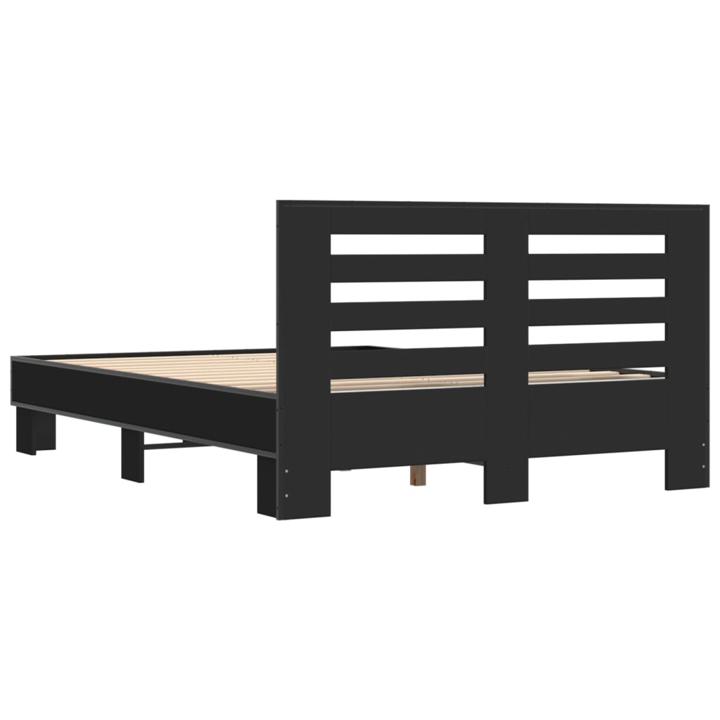 Bed Frame without Mattress Black 120x200 cm