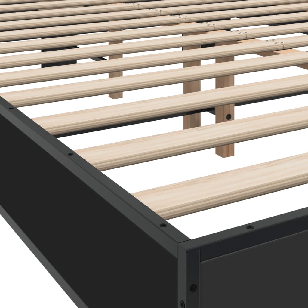 Bed Frame without Mattress Black 120x200 cm