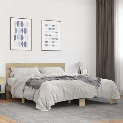 Bed Frame without Mattress Sonoma Oak 160x200 cm