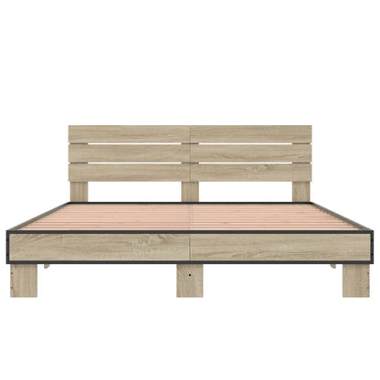 Bed Frame without Mattress Sonoma Oak 160x200 cm