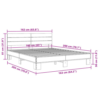 Bed Frame without Mattress Sonoma Oak 160x200 cm