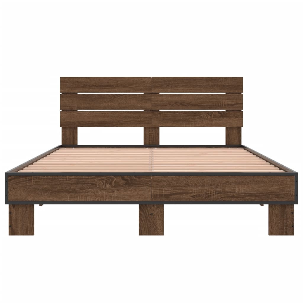 Bed Frame without Mattress Brown Oak 120x190 cm Small Double