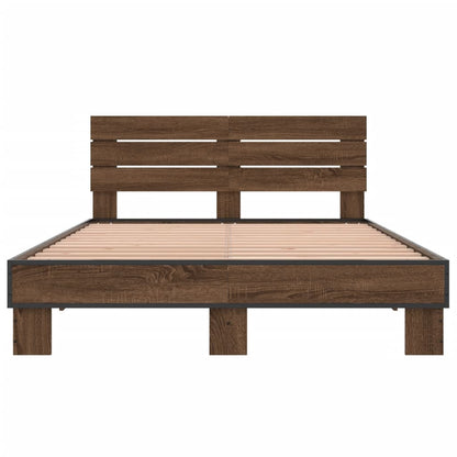 Bed Frame without Mattress Brown Oak 120x190 cm Small Double