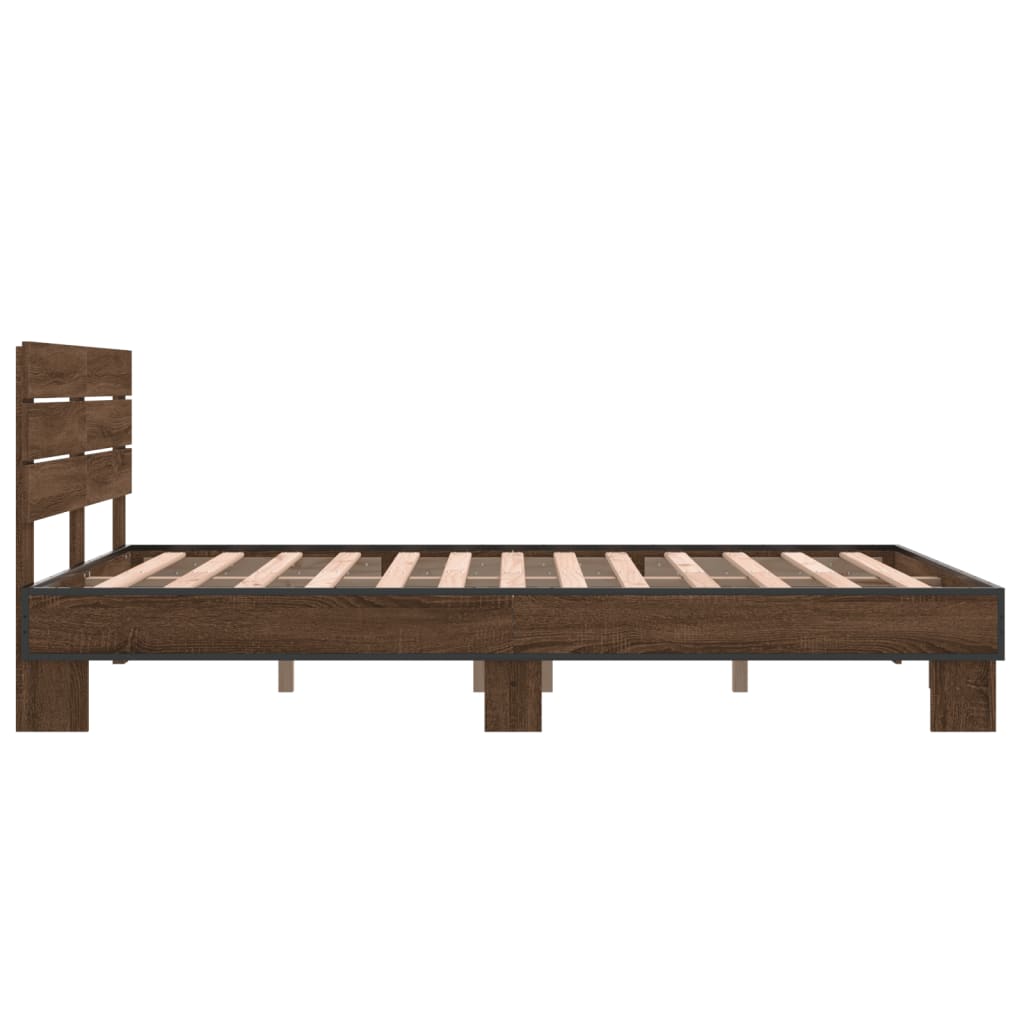 Bed Frame without Mattress Brown Oak 120x190 cm Small Double