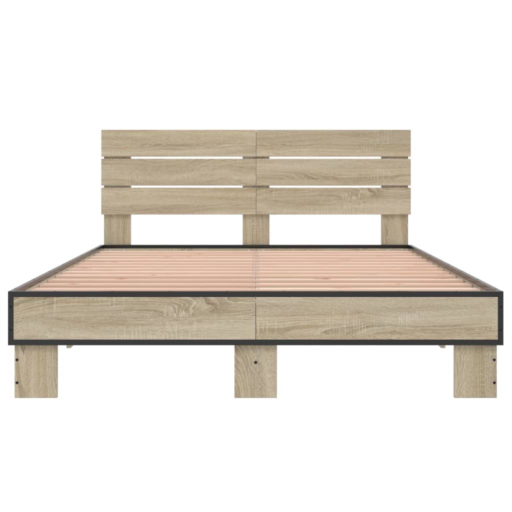 Bed Frame without Mattress Sonoma Oak 135x190 cm Double