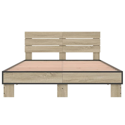 Bed Frame without Mattress Sonoma Oak 135x190 cm Double