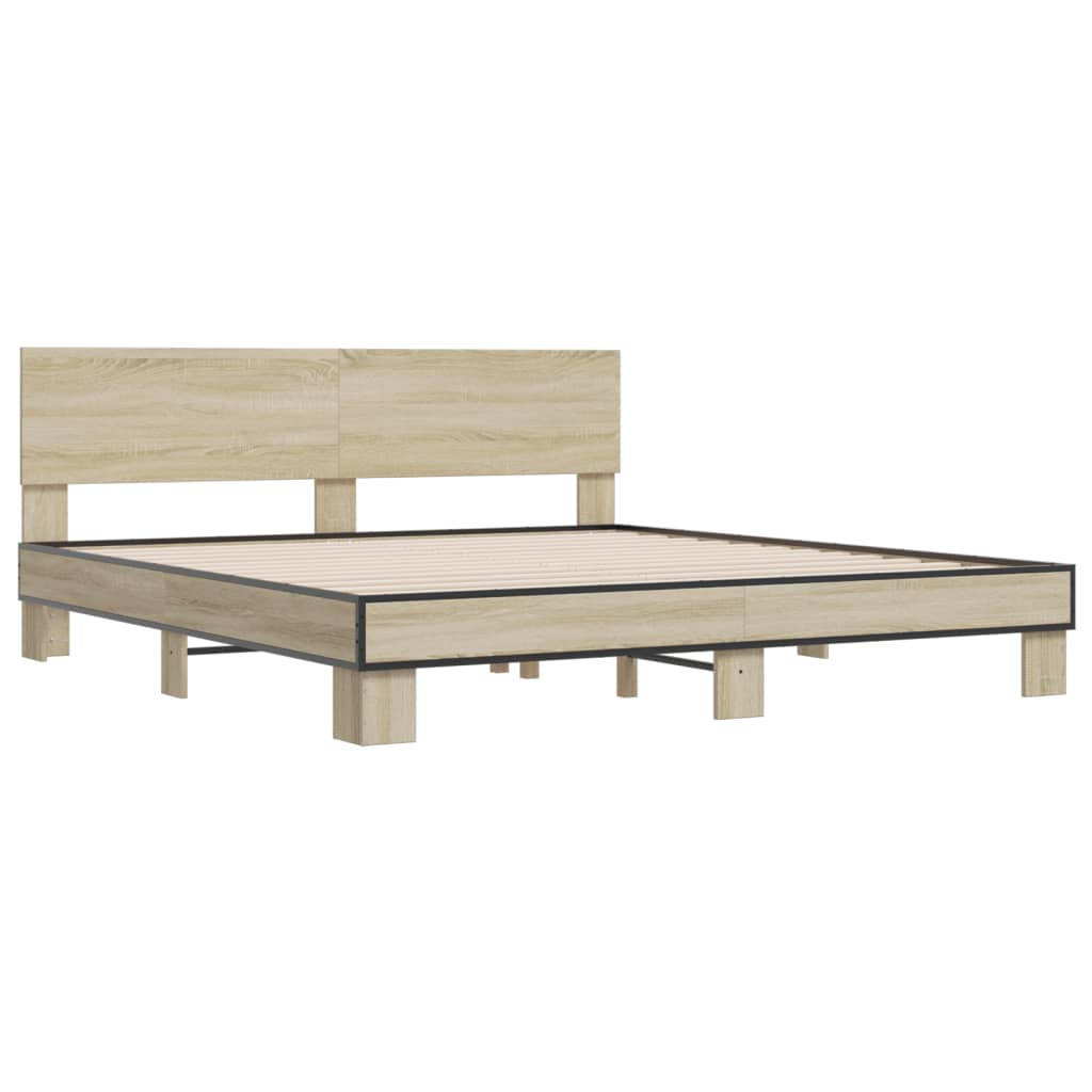 Bed Frame without Mattress Sonoma Oak 200x200 cm