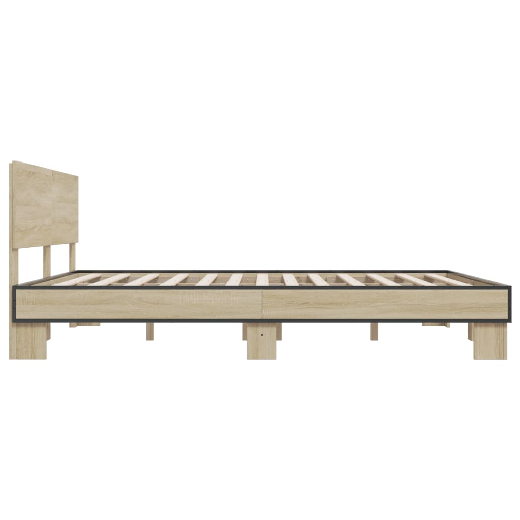 Bed Frame without Mattress Sonoma Oak 200x200 cm