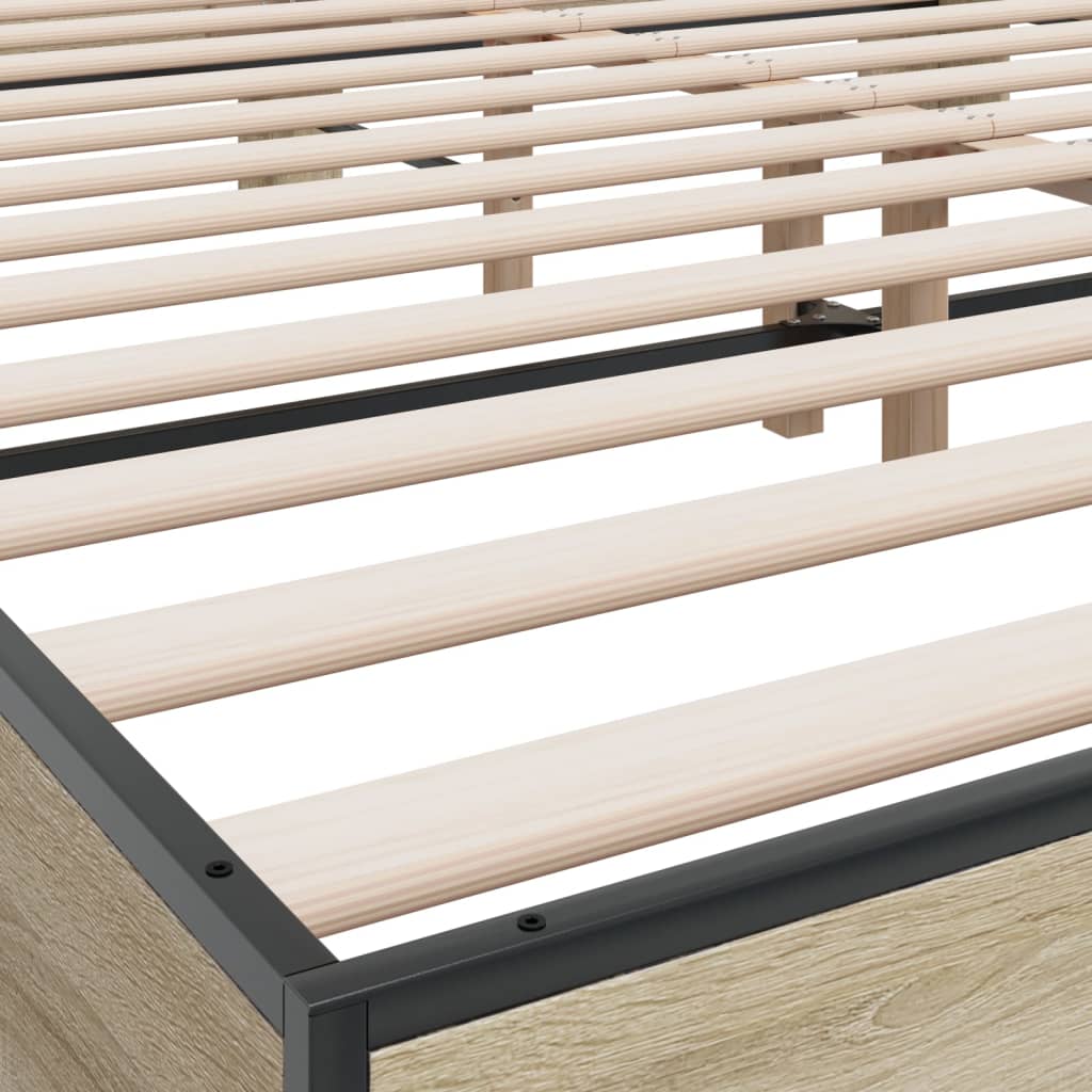 Bed Frame without Mattress Sonoma Oak 200x200 cm