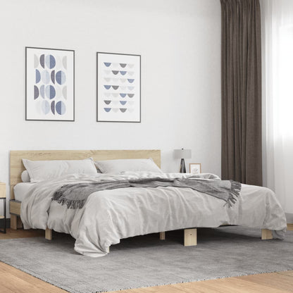 Bed Frame without Mattress Sonoma Oak 180x200 cm Super King