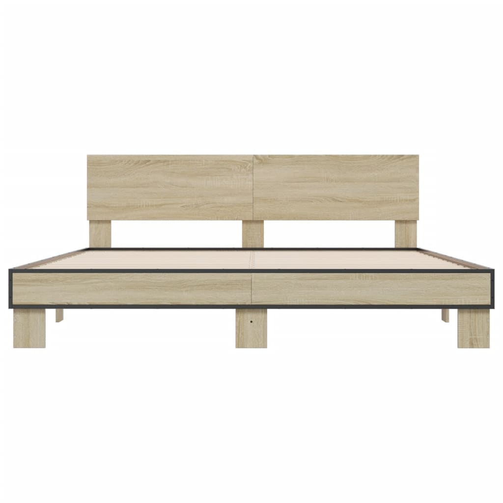 Bed Frame without Mattress Sonoma Oak 180x200 cm Super King