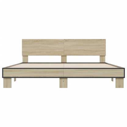 Bed Frame without Mattress Sonoma Oak 180x200 cm Super King