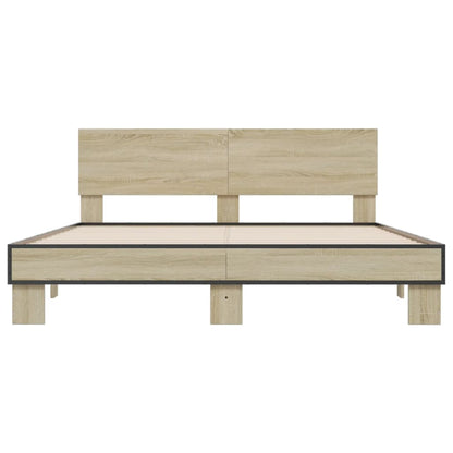 Bed Frame without Mattress Sonoma Oak 160x200 cm