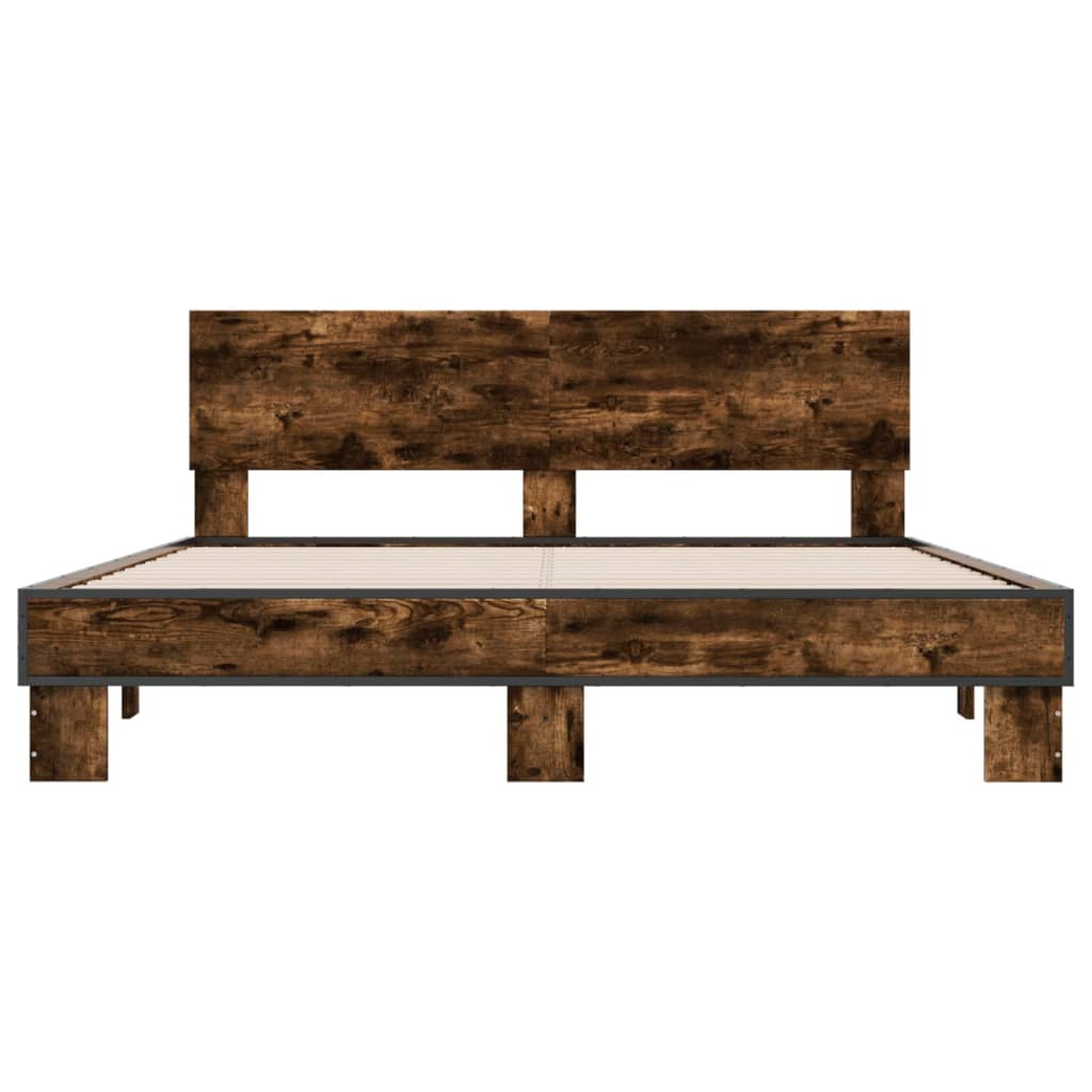 Bed Frame without Mattress Smoked Oak 160x200 cm