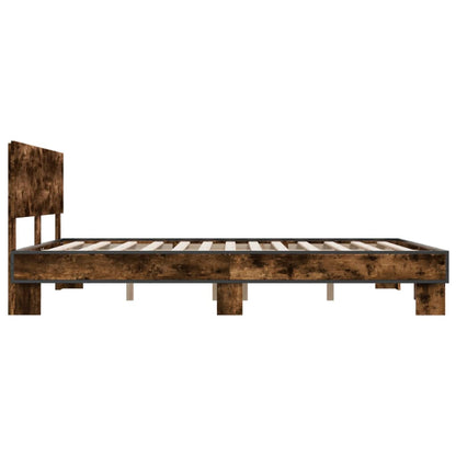 Bed Frame without Mattress Smoked Oak 160x200 cm