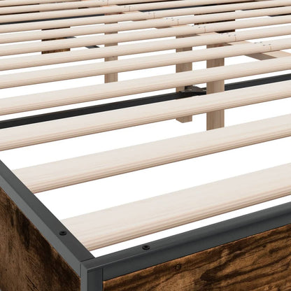 Bed Frame without Mattress Smoked Oak 160x200 cm