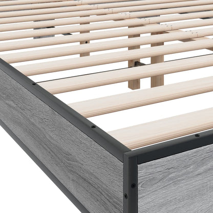 Bed Frame without Mattress Grey Sonoma 120x190 cm Small Double