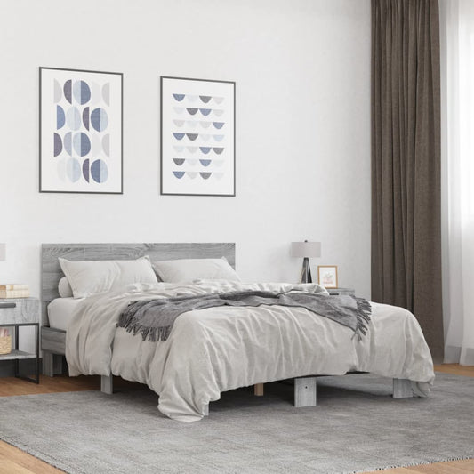 Bed Frame without Mattress Grey Sonoma 120x190 cm Small Double