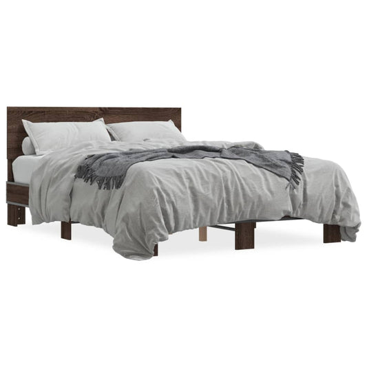 Bed Frame without Mattress Brown Oak 120x190 cm Small Double