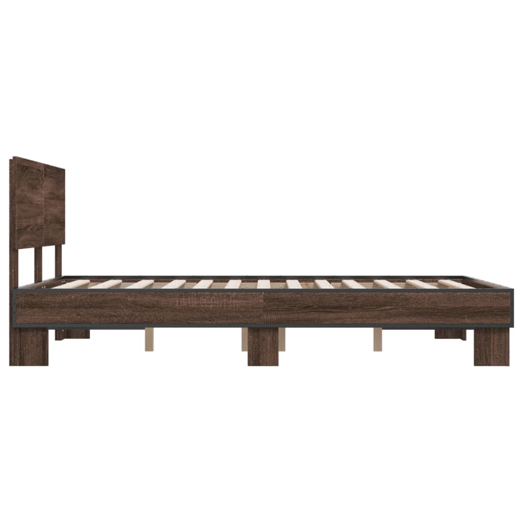 Bed Frame without Mattress Brown Oak 135x190 cm Double