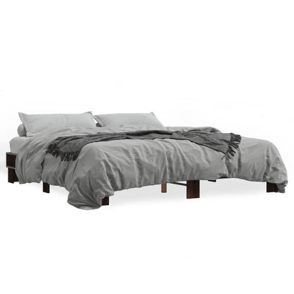 Bed Frame without Mattress Brown Oak 200x200 cm