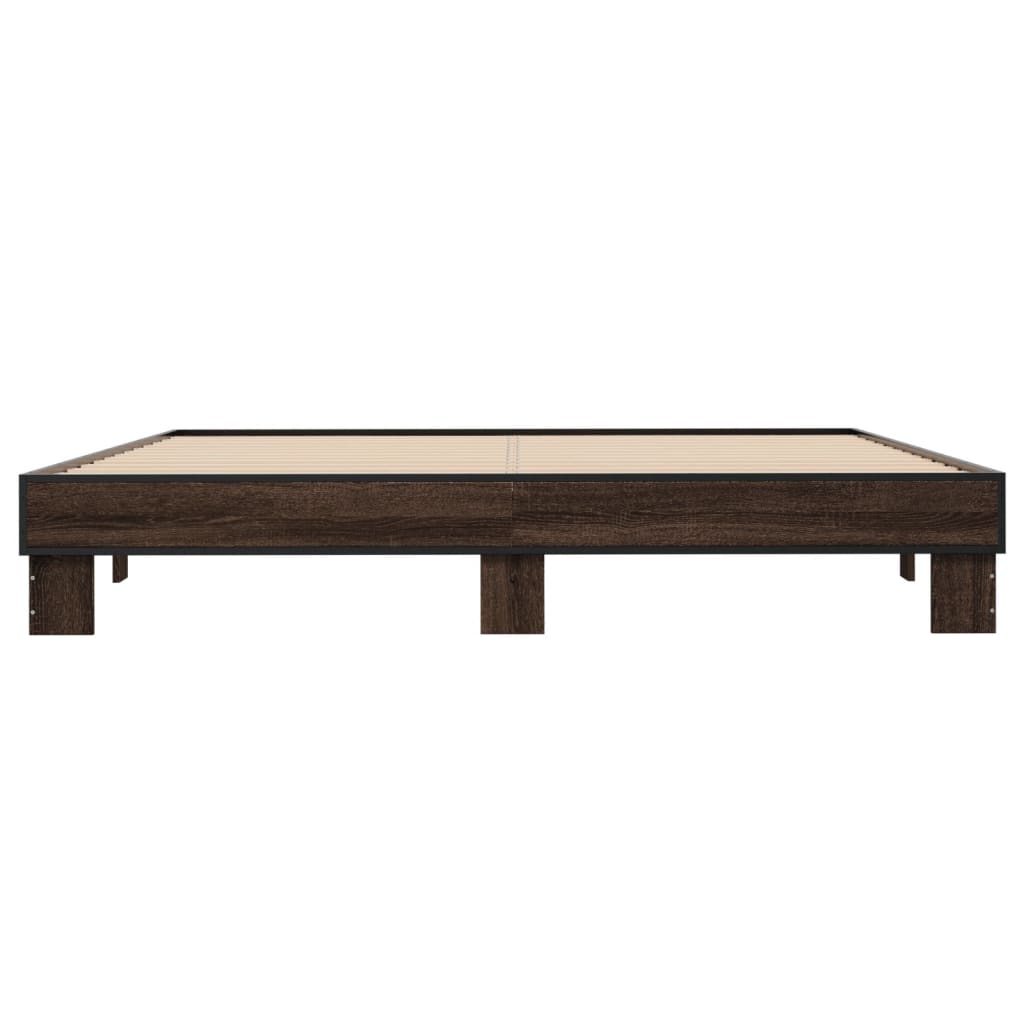 Bed Frame without Mattress Brown Oak 200x200 cm