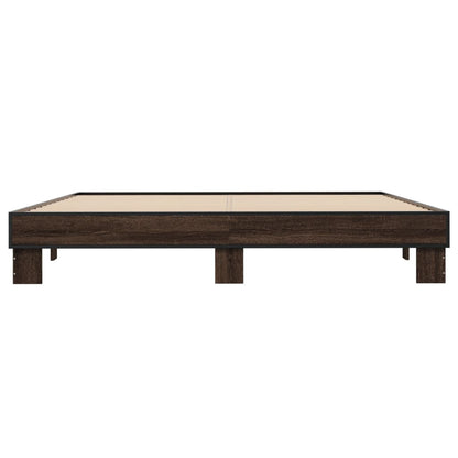 Bed Frame without Mattress Brown Oak 200x200 cm