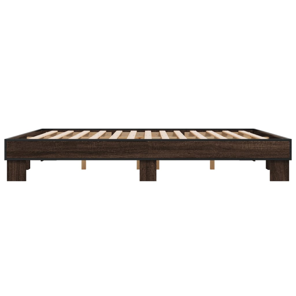 Bed Frame without Mattress Brown Oak 200x200 cm