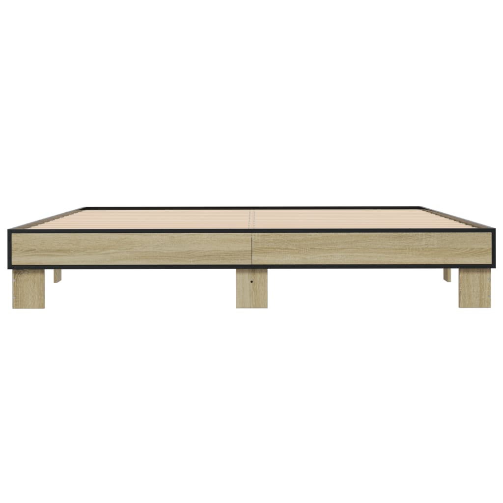 Bed Frame without Mattress Sonoma Oak 160x200 cm