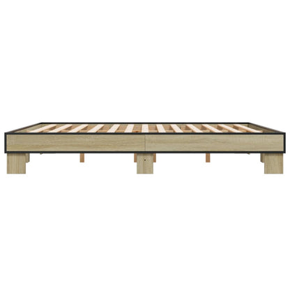 Bed Frame without Mattress Sonoma Oak 160x200 cm