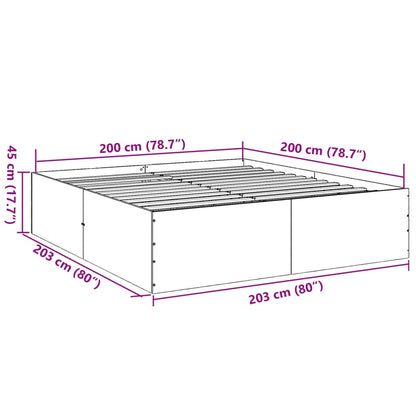 Bed Frame without Mattress Sonoma Oak 200x200 cm