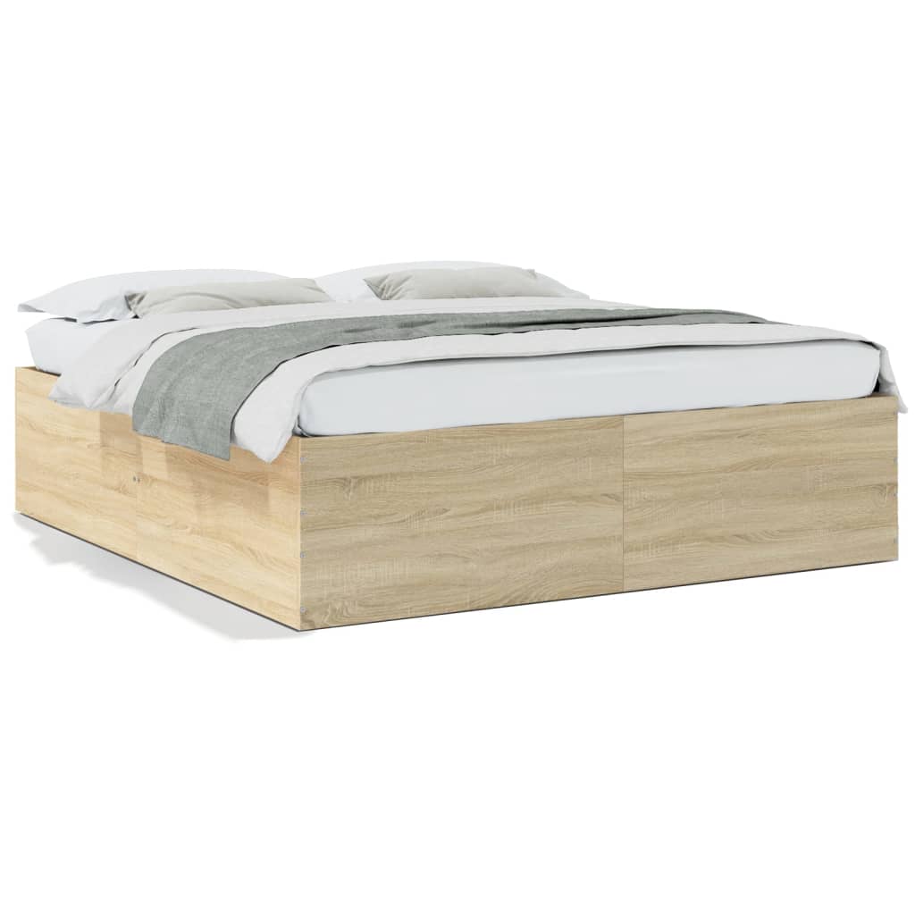 Bed Frame without Mattress Sonoma Oak 200x200 cm